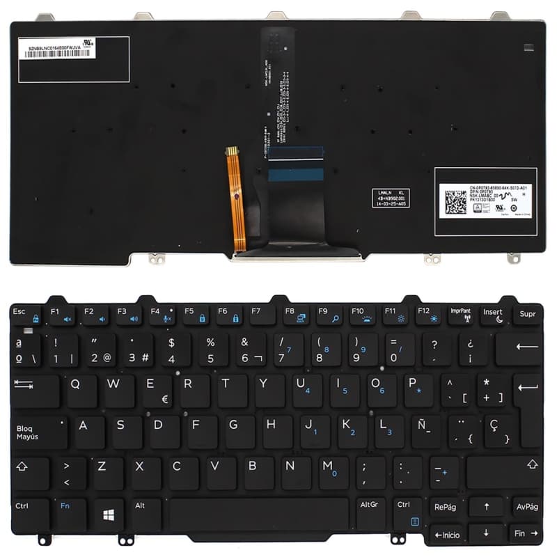 Backlit Keyboard for Dell Latitude E7250 Spanish Layout — image 1