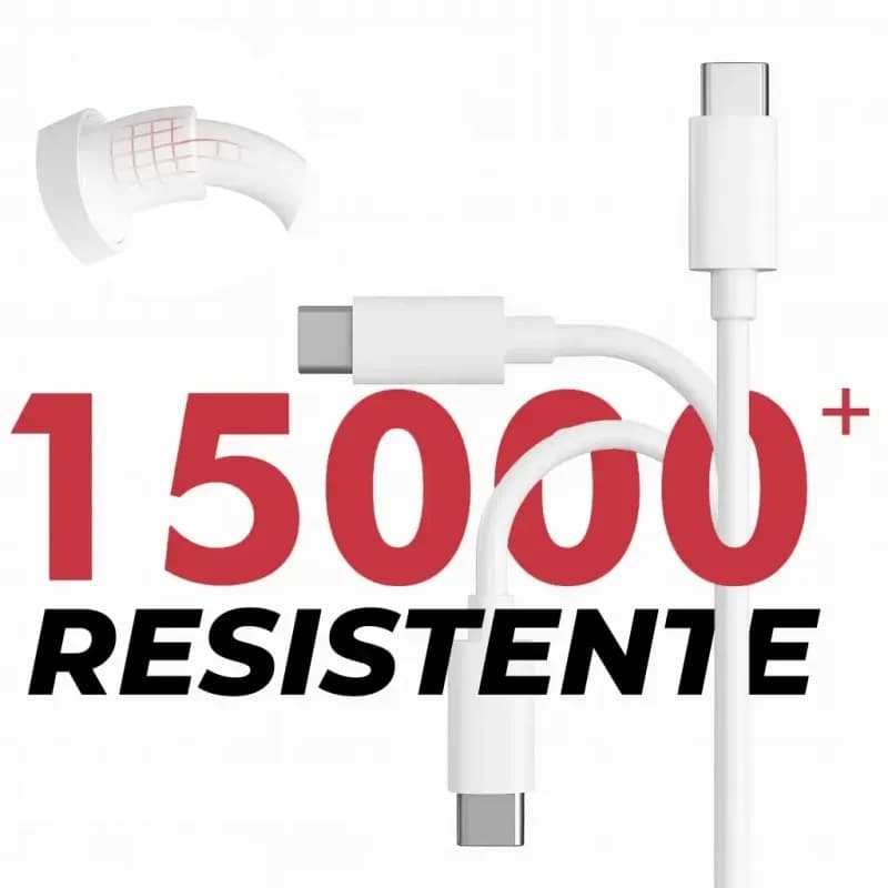 Cabo USB-C Carga Rápida 87W 1.80m Branco - thumbnail 3