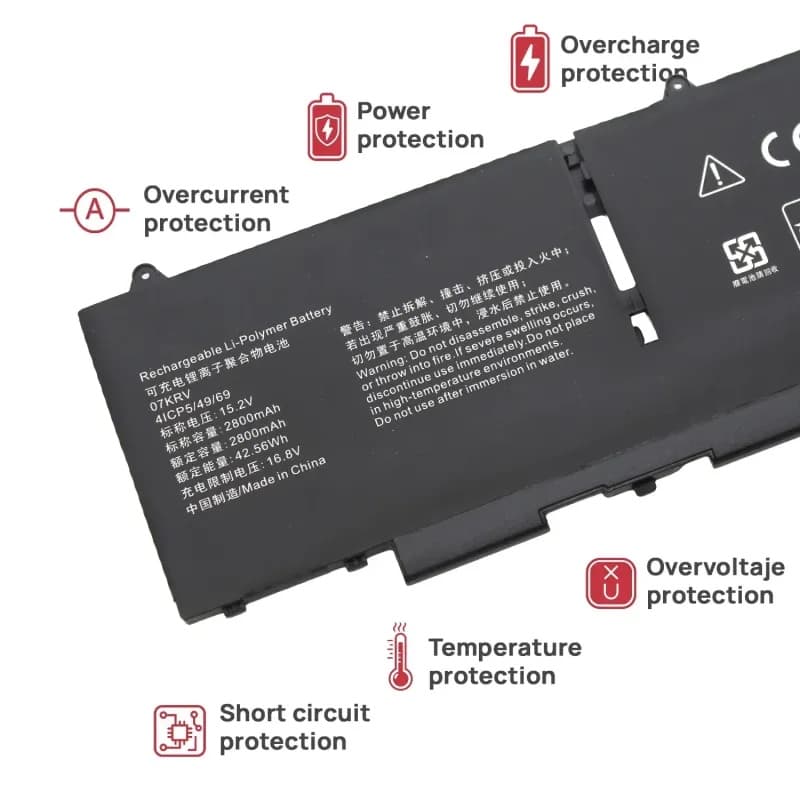 Batterie Ordinateur Portable Dell 8WRCR 01VX5 15.2V 2800mAh thumbnail 5