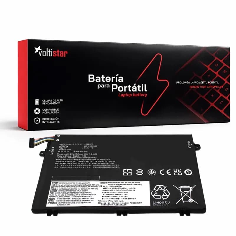 Bateria para Lenovo ThinkPad E480 E490 E580 E590 L17C3P51 L17L3P51 — image 1