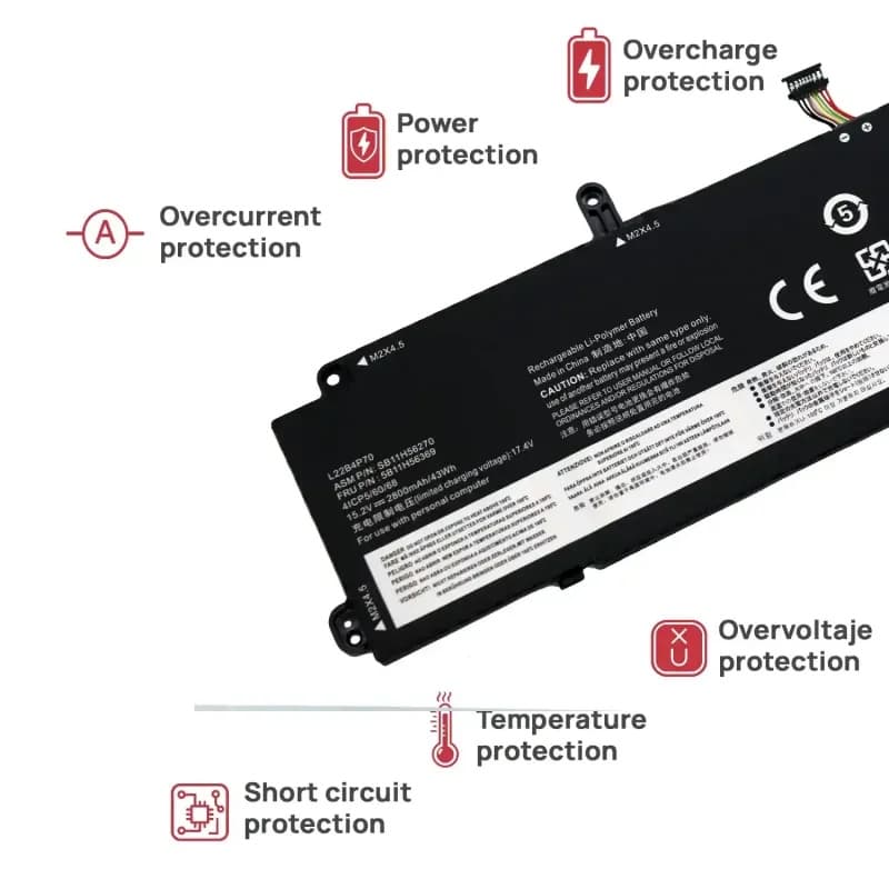 Batería para Lenovo ThinkPad X13 Yoga G4 L22B4P70 15.2V 2800mAh thumbnail 4