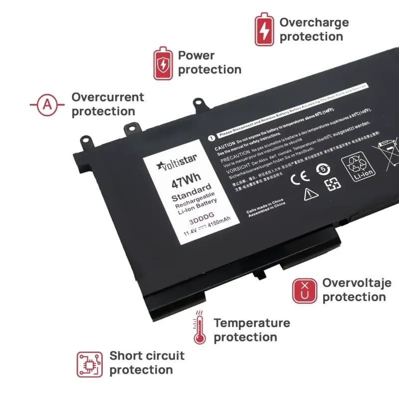 Batterie pour Ordinateur Portable Dell 3VC9Y Voltistar - Neuve et Scellée thumbnail 4