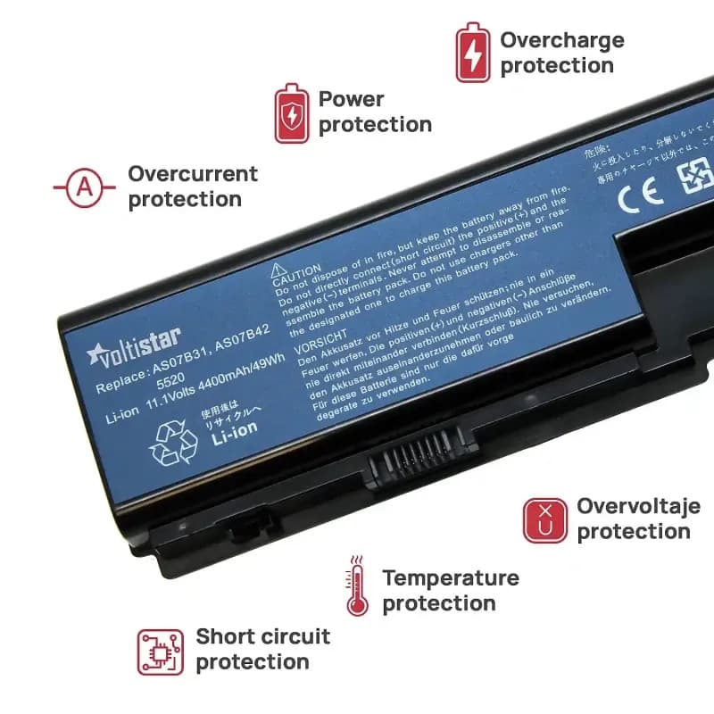 Batería Voltistar para Acer Aspire 6930G 11.1V 4400mAh Nuevo thumbnail 4