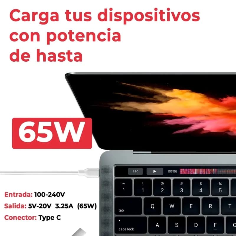 Carregador Voltistar USB-C 65W Multi-Voltagem thumbnail 3