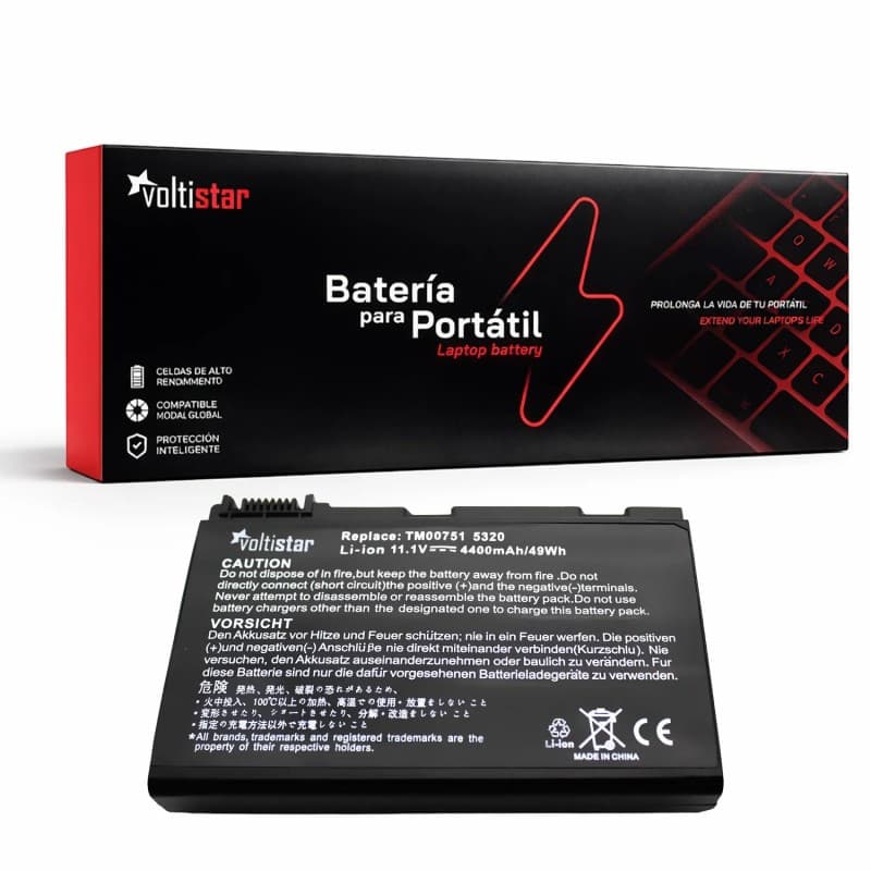 Bateria Voltistar para Acer Extensa 5220 5230E 5420G 5620G (11.1V, 4400mAh) — Novo — image 1