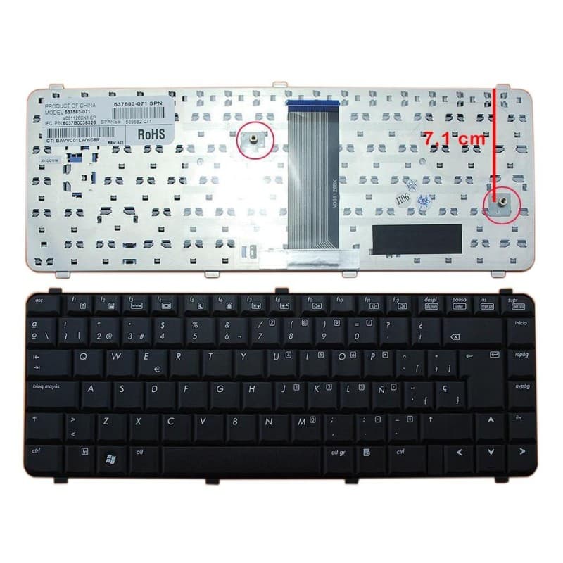 Teclado para Portátil HP Compaq 510 511 515 516 610 615 - Novo Selado — image 1