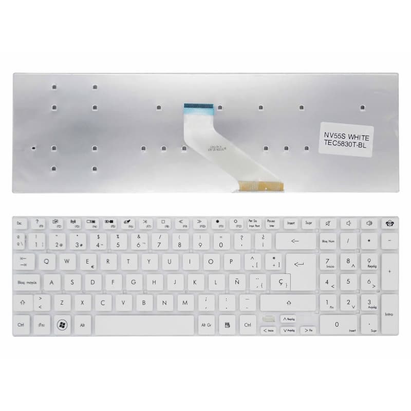 Clavier Blanc pour Ordinateur Portable Gateway NV55 — image 1