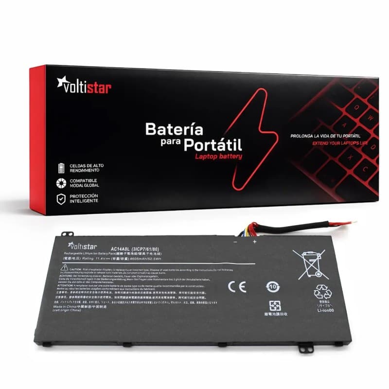 Voltistar Bateria Voltistar para Acer V15 Nitro VN7-571 VN7-591G - 11.4V 4605mAh — Novo