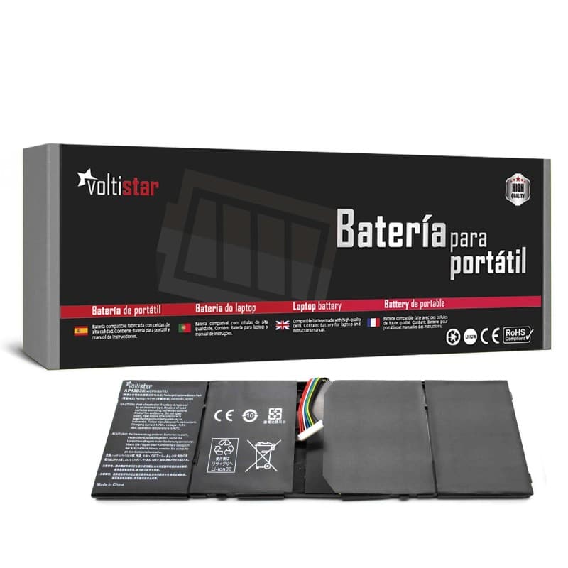 Voltistar Bateria Voltistar para Acer Aspire V5 R7-571 R7-572 AL13B3K 53Wh — Novo