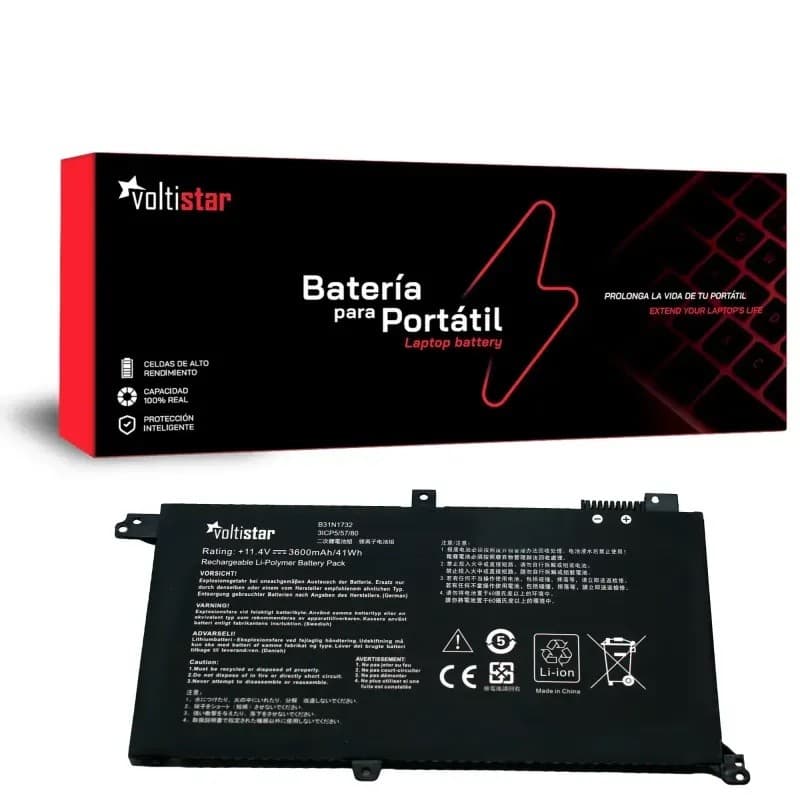 Voltistar Bateria Voltistar para Asus X571 X571G X571GD X571GT X571LH X571LI 3600mAh — Novo