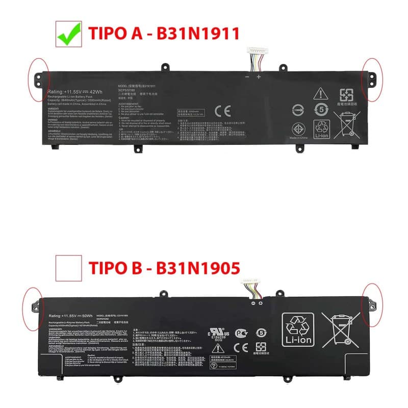 Asus Bateria para Asus VivoBook Flip TP470EA TP470EZ X421DA - C31N1911 B31N1911 41Wh — Novo — alternate view