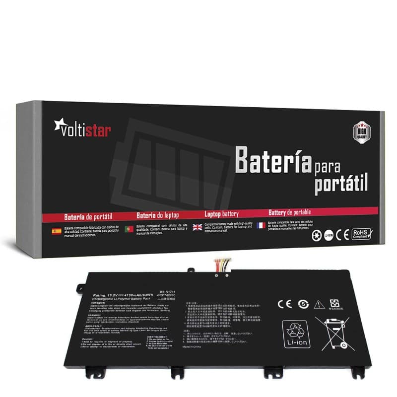 Voltistar Bateria para Asus ROG Strix GL503 GL703V B41N1711 63Wh 15.2V — Novo