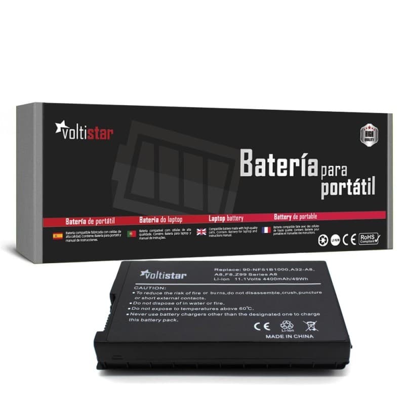 Voltistar Bateria Voltistar para Asus A8 A32-A8 11.1V 4400mAh - Nova e Selada — Novo