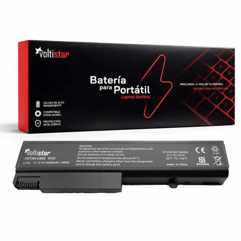 Voltistar Bateria Voltistar HP EliteBook 6930P ProBook 6450B 6550B 11.1V 4400mAh — Novo