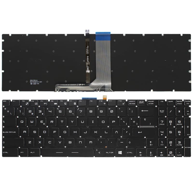 MSI Teclado Retroiluminado para MSI GT62 GT72 GE62 GE72 GS60 GS70 GL62 NSK-FB1LN — Novo