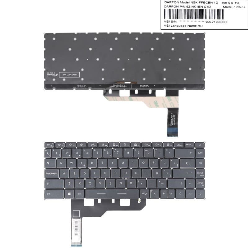MSI Teclado Retroiluminado MSI Stealth 15M GS66 Stealth GE66 Raider Preto — Novo