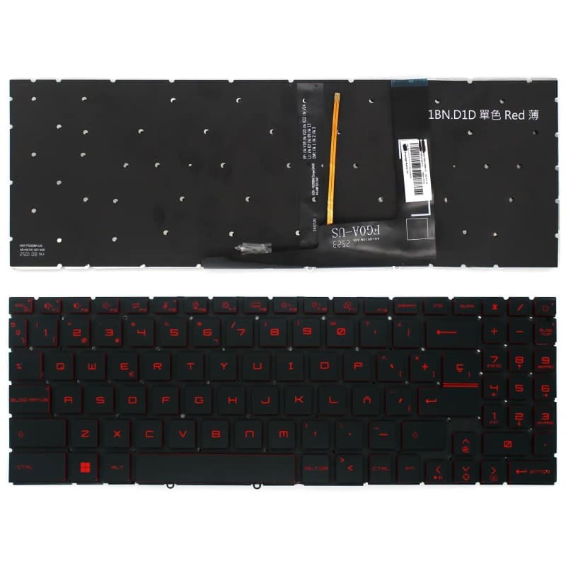 MSI Teclado Retroiluminado para MSI Katana GF66 12UE Series 9Z.NK1BN.D01 — Novo