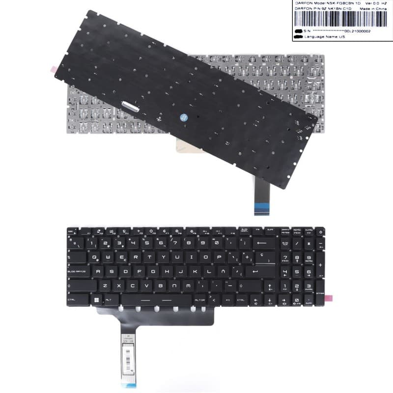MSI Teclado Retroiluminado para MSI GP76 GE76 GS76 MS-17K1 Negro — Novo