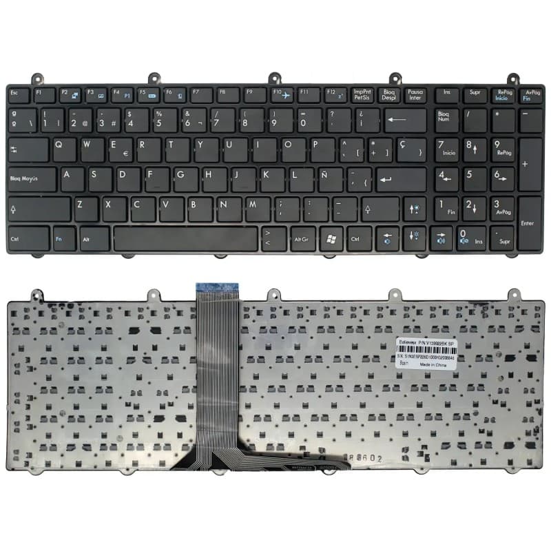 MSI Teclado para Portátil MSI GT780 GT70 GT60 GT783 Espanhol V139922BK1 — Novo