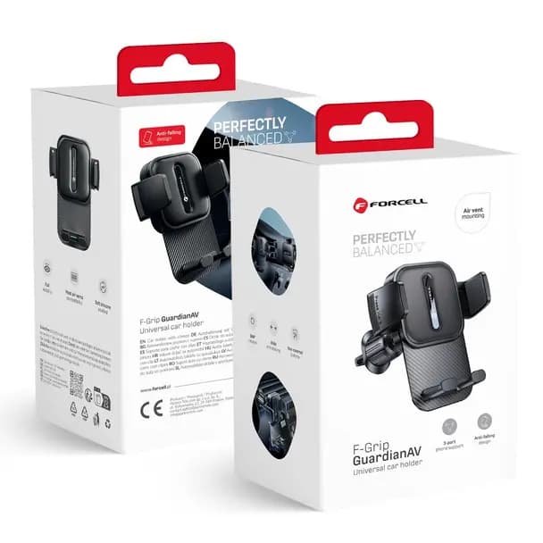 Forcell Suporte Telemóvel Carro Forcell F-Grip Guardian AV Ventilação Preto — Novo