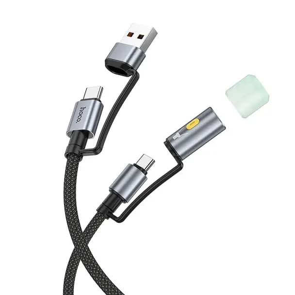 HOCO Cable Multifunción Hoco U138 USB-C 3A 60W 1,2m con LED - Negro — Nuevo