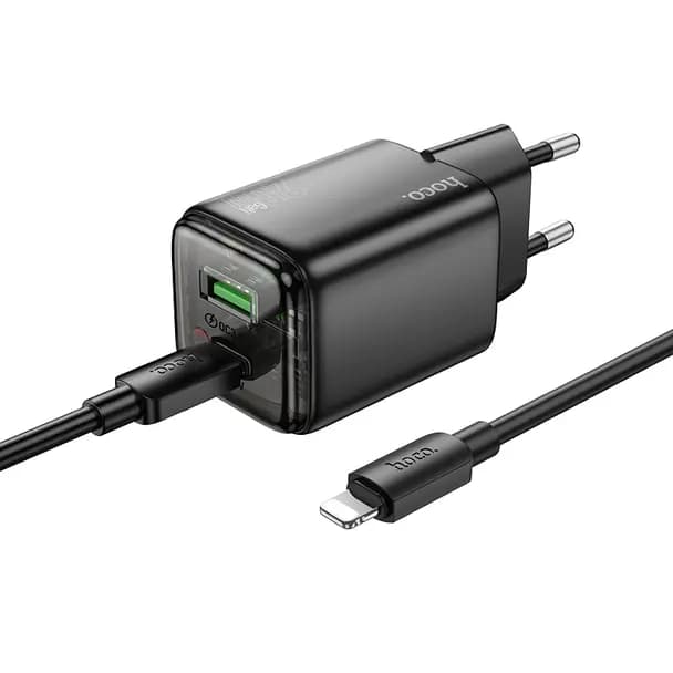 HOCO Cargador Rápido Hoco 20W USB A + USB C QC3.0 PD con Cable Lightning N52 — Nuevo
