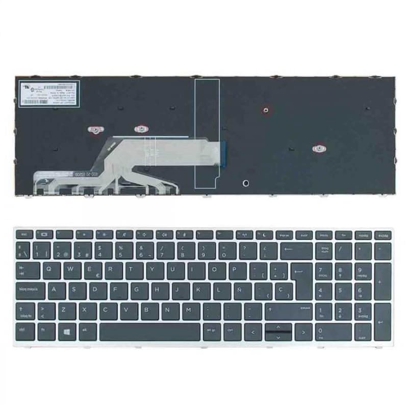 Teclado HP ProBook 450 G5 455 G5 470 G5 Preto com Moldura Prata — image 1