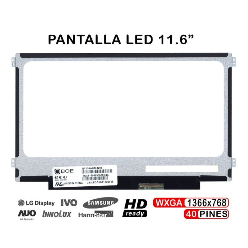 Pantalla LED 11.6" para HP Probook 11 EE G1 - 1366x768 - 40 Pines — image 1