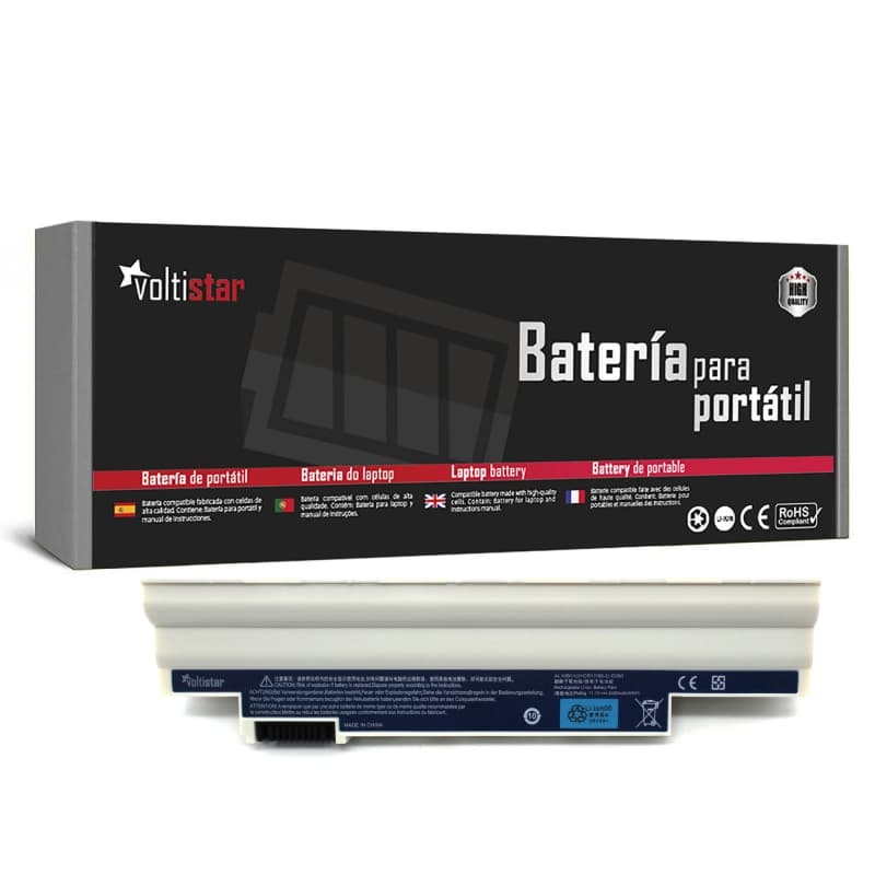 Voltistar Battery for Acer Aspire One D255 D260 - 4400mAh White — image 1
