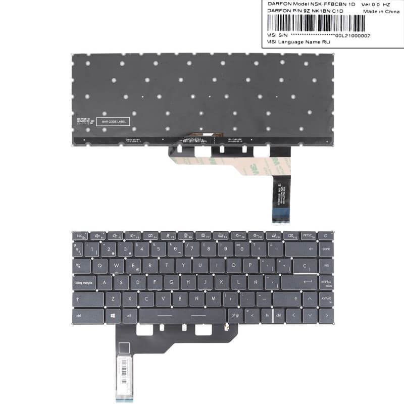 Clavier Rétroéclairé MSI Stealth 15M GS66 Stealth GE66 Raider Noir — image 1