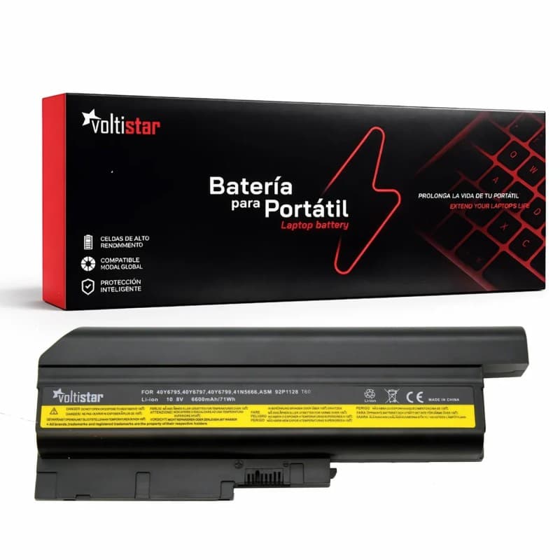 Bateria Voltistar para Lenovo Thinkpad SL400 R60 T60 R500 Z60E - 10.8V 6600mAh — image 1