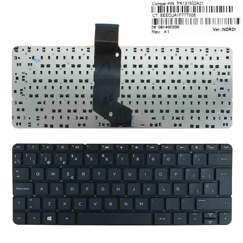 Clavier de Remplacement HP Pavilion 11-N Noir Sans Cadre — image 1